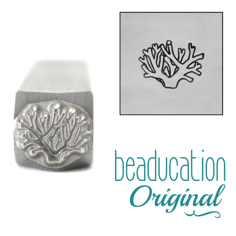 Metal Stamping Tools Coral Metal Design Stamp, 8mm - Beaducation Original